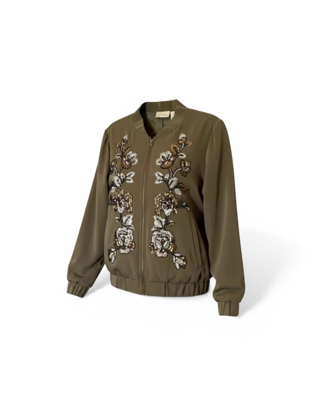 Chico’s Olive Green Bomber Jacket